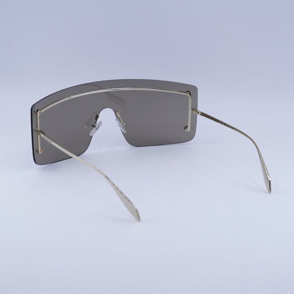🕶️ New Alexander McQueen AM0412S 002 Sunglasses - Gold Frame, Brown Lenses - Picture 6 of 10